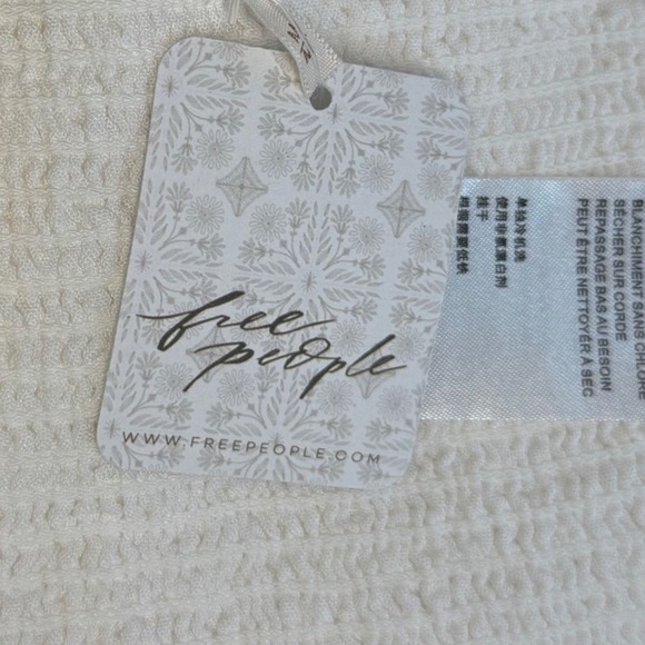 NWT Free People Ashley Tank, Cropped, Optic White, Size Medium - Picture 8 of 9